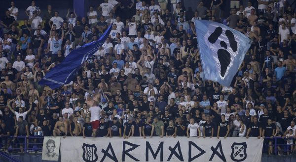 27.08.2023., stadion Maksimir, Zagreb - SuperSport HNL, 06. kolo, GNK Dinamo - HNK Rijeka. Navijaci Rijeke, Armada Photo: Igor Kralj/PIXSELL