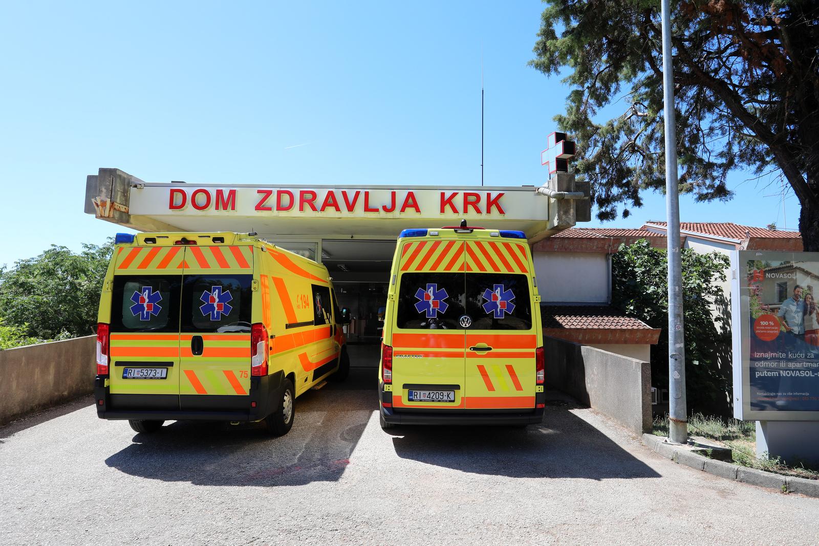 29.06.2023., Krk - Vozila Hitne pomoci pred Domom zdravlja. Photo: Goran Kovacic/PIXSELL