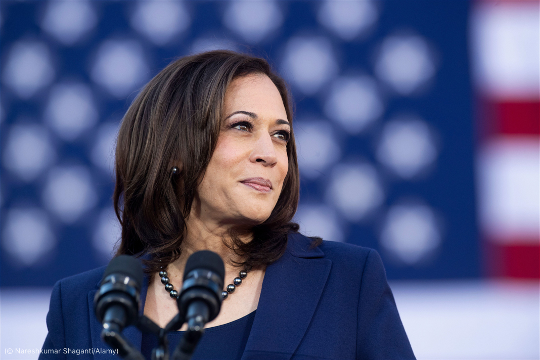 2CC4AD1 Washington DC, United States, democratic party vice presidential nominee Kamala Harris in election campaign in Washington DC