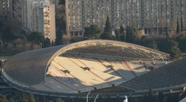 12.03.2023., Split - Pogled na poljudski stadion s padina Kozjaka. Photo: Ivo Cagalj/PIXSELL