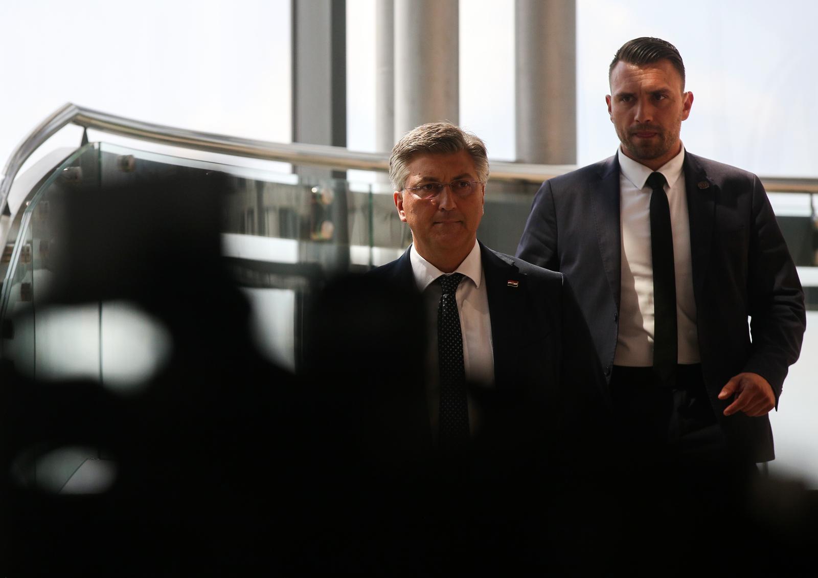 17.08.2023., Zagreb - Premijer Andrej Plenkovic odlazi iz NSK nakon sjednice Vlade Photo: Zeljko Hladika/PIXSELL