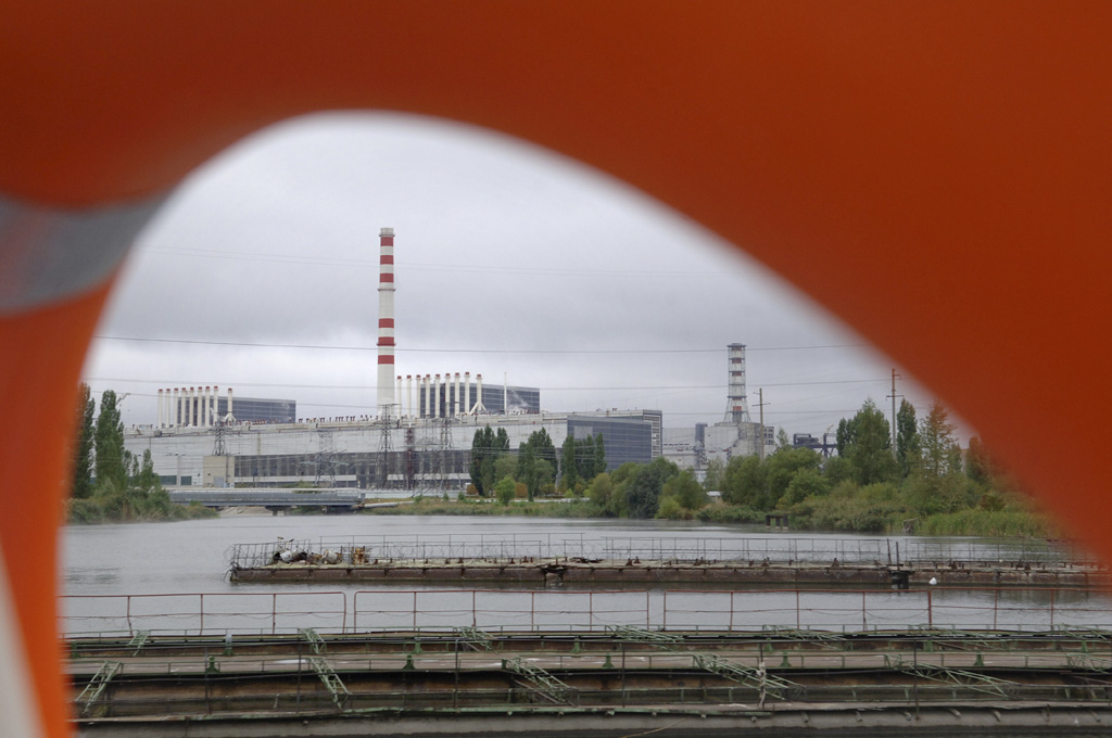 A view of Kursk Nuclear Power Plant's power-generating units in the town of Kurchatov