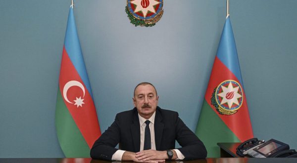 epaselect epa10872735 Azerbaijani President Ilham Aliyev delivers his speech to Azeri people following the Azeri military operation in Nagorno-Karabakh, in Baku, Azerbaijan, 20 September 2023. Aliyev said that as a result of ‘local anti-terrorist measures’ in the Karabakh region of the country, Azerbaijan has restored its sovereignty. The President of Azerbaijan added that ‘a significant part of the army, which was illegally stationed by the Armenian state on Azerbaijani territories and had not yet been withdrawn despite the obligations of Armenia, was destroyed’ along with military equipment.  EPA/ROMAN ISMAYILOV