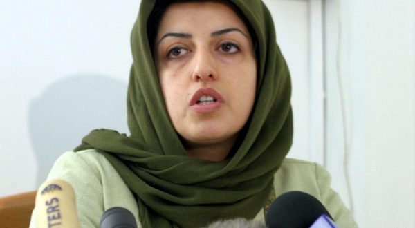 epa10903214 (FILE) - Iranian activist Narges Mohammadi speaks during the first-ever conference on human rights violations at the Human Rights Centre in Teheran, Iran, 17 January 2005 (reissued 06 October 2023). Mohammadi was awarded the Nobel Peace Prize on 06 October 2023 'for her fight against women's oppression in Iran and her fight to promote human rights and freedom for all,' the Norwegian Nobel Committee’s chairwoman said during the award ceremony in Oslo.  EPA/ABEDIN TAHERKENAREH