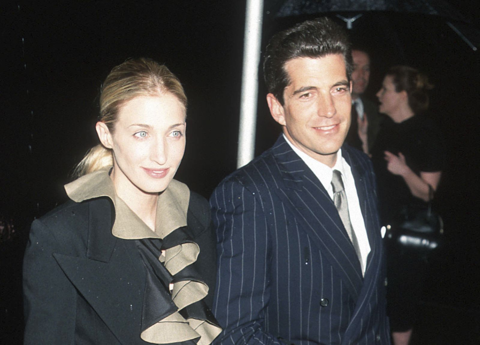 JULY 16th 2023: The twenty four year anniversary of the death of John F. Kennedy Jr. who died in a plane crash on July 16th 1999 along with his wife, Carolyn Bessette Kennedy and his sister-in-law, Lauren Bessette. Kennedy was piloting a single-engine Piper Saratoga that had departed New Jersey's Essex County Airport en route to Martha's Vineyard Airport in Massachusetts. The crash occurred in The Atlantic Ocean approximately 7.5 miles west of Martha's Vineyard. - File Photo by: zz/Larry Le Vine/STAR MAX/IPx 1999 5/19/99 John F. Kennedy Jr. and his wife Carolyn Bessette Kennedy at the "Newman's Own" George Awards held at on May 19, 1999 at The U.S. Customs House in New York City. (NYC)
