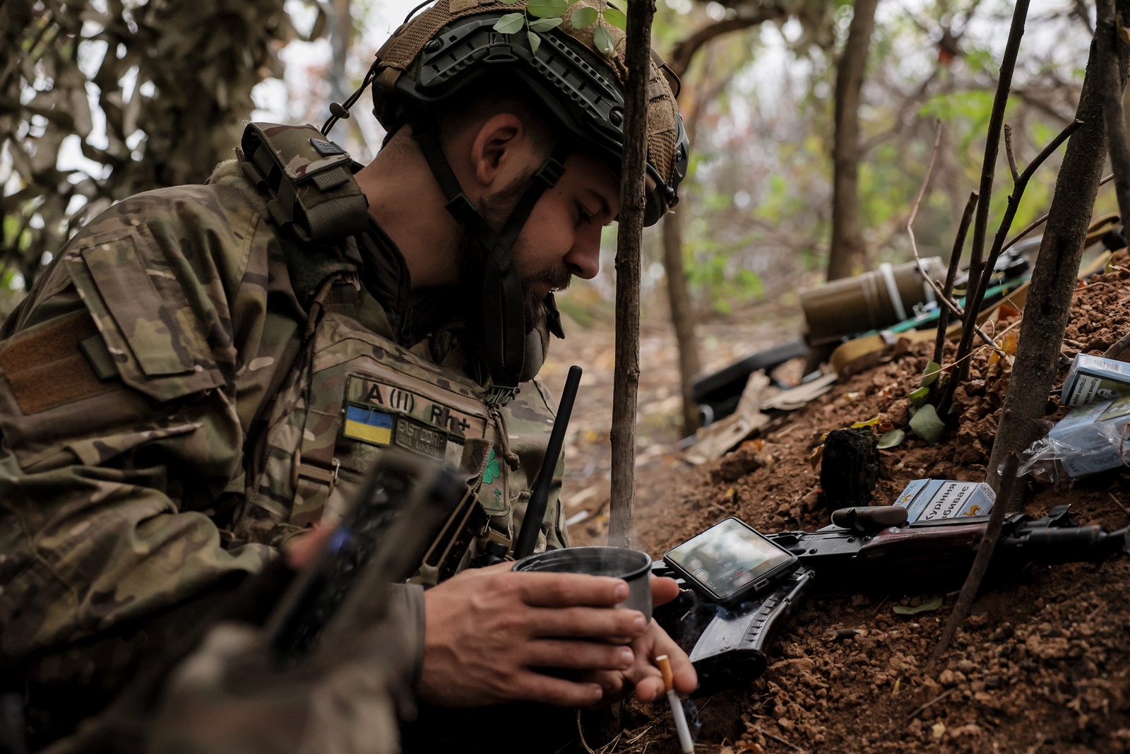 epa10952152 A serviceman of Separate 14th Regiment of Armed Forces of Ukraine, conducts an aerial reconnaissance on positions on the front line in Zaporizhia region, 27 October 2023 (issued 01 November 2023). The FPV (First Person View) drone is a compact device that operates within short distances of 5-20 km. It can transport various types of ammunition capable of destroying vehicles, personnel, and even armored vehicles, proceeding towards the target one-way while carrying the payload. Last year saw an escalation in the use of FPV (first person view) drones in the Russian war in Ukraine. Drones have become an economical and effective weapon that can save the lives of personnel during an attack or active defense by providing the ability to operate from protected positions. A single drone, that costs less than 1000 euros, can effectively destroy military vehicles and achieve closed targets. The production of these simple drones is straightforward, making them economical and widely available.  EPA/OLEG PETRASYUK  ATTENTION: This Image is part of a PHOTO SET