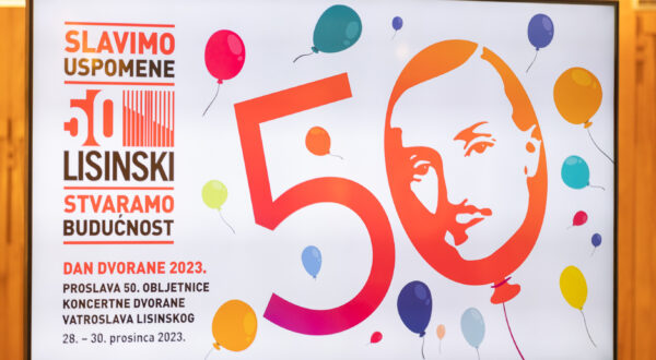 Plakat proslave 50. obljetnice dvorane "Vatroslav Lisinski",snimio Tomislav Jagar