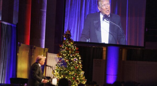 epa11020626 Former President of the United States, Donald J. Trump, speaks during the 111th New York Young Republicans Gala in New York, New York, USA, 09 December 2023.  EPA/SARAH YENESEL