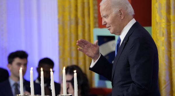 epa11023754 US President Joe Biden departs after delivering remarks during a Hanukkah reception in the East Room of the White House in Washington, DC, USA, 11 December 2023.  EPA/Jacquelyn Martin / POOL 12345678