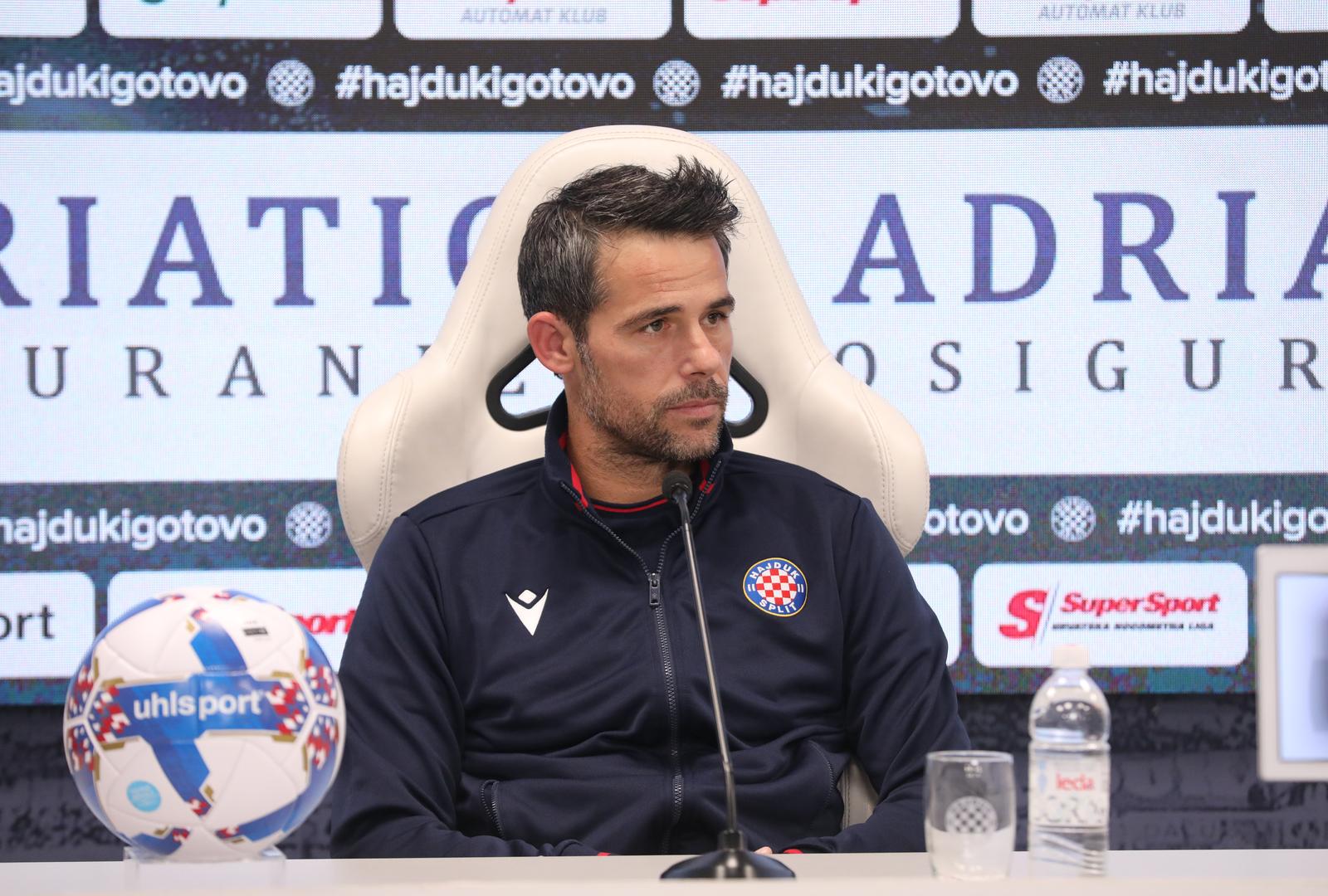 07.12.2023.,Split - Trener Hajduka Mislav Karoglan odrzao je  konferenciju za medije uoci gostovanja kod Lokomotive. Photo: Ivo Cagalj/PIXSELL