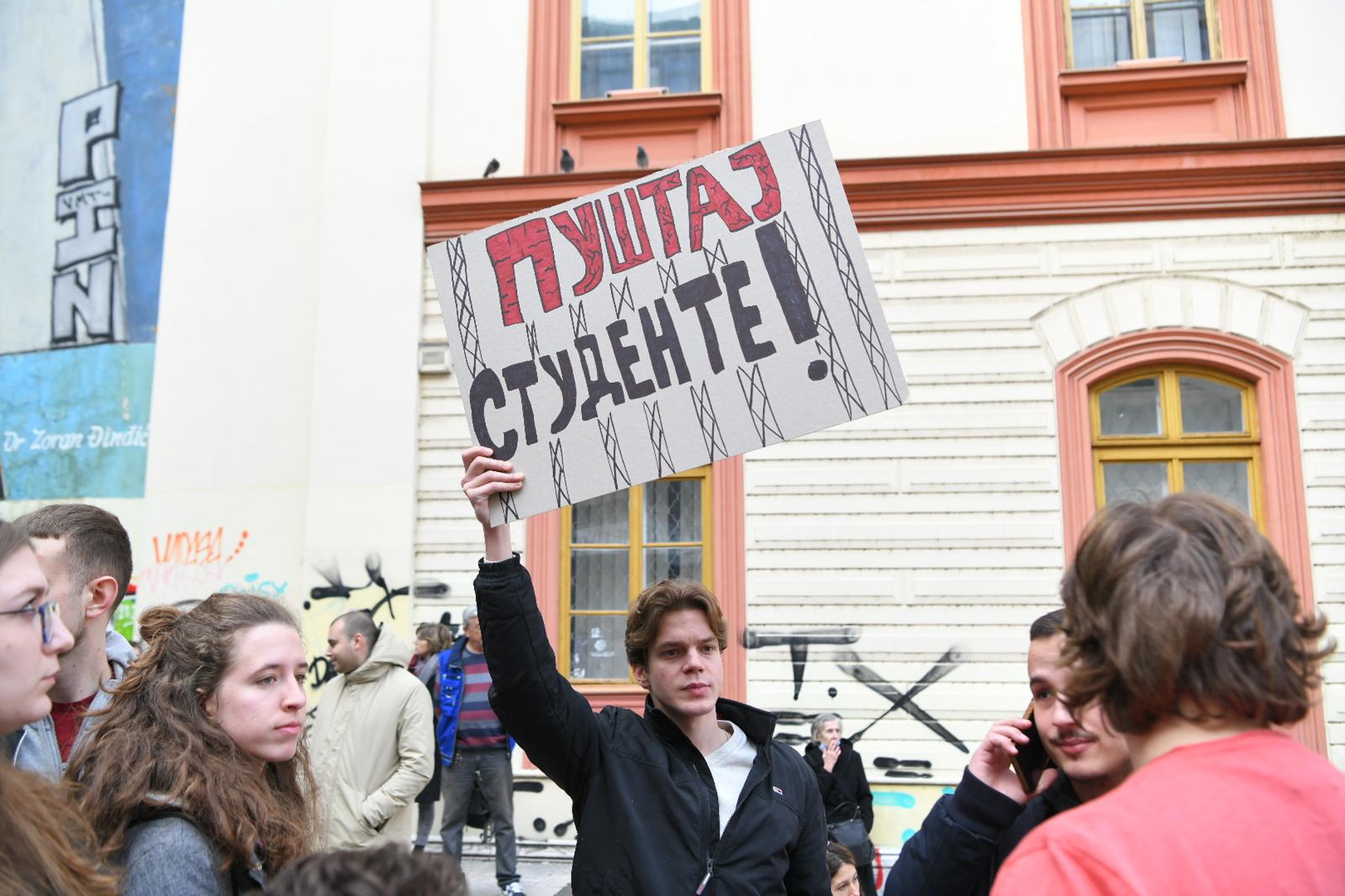 27, December, 2023, Belgrade - Students gathered on the Plateau in front of the Faculty of Philosophy, where they announced the radicalization of the protest. Pavle Cicvaric. Photo: A.H./ATAImages

27, decembar, 2023, Beograd - Studenti su se okupili na Platou ispred Filozofskog fakulteta gde su najavili radikalizaciju protesta. Photo: A.H./ATAImages Photo: A.H./ATAImages/PIXSELL
