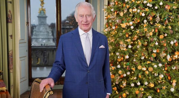 Britain's King Charles poses for a photo during the recording of his Christmas message at Buckingham Palace, in London, Britain December 7, 2023. Jonathan Brady/Pool via REUTERS Photo: POOL/REUTERS