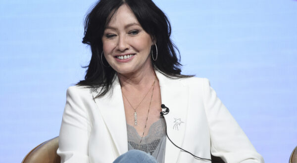 FILE - Shannen Doherty participates in Fox's "BH90210" panel at the Television Critics Association Summer Press Tour on Aug. 7, 2019, in Beverly Hills, Calif. A federal jury in Los Angeles awarded $6.3 million to actor Shannen Doherty on Monday, Oct. 4, 2021, in a lawsuit alleging that State Farm failed to pay sufficiently for damage to her house in a 2018 California wildfire. (Photo by Chris Pizzello/Invision/AP, File)