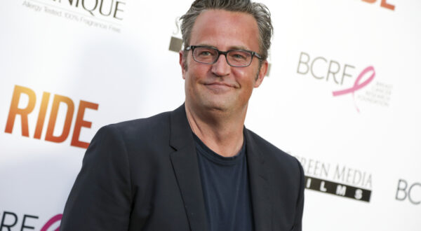 FILE - In this April 28, 2015, file photo, Matthew Perry arrives at the LA Premiere of "Ride" in Los Angeles. On Monday, Dec. 11, 2023 the California-based tech giant released its annual “Year in Search,” which includes top global inquires ranging from 2023's unforgettable pop culture moments (hello, Barbenheimer), to the loss of beloved figures and tragic news carrying worldwide repercussions. (Photo by Rich Fury/Invision/AP, File)