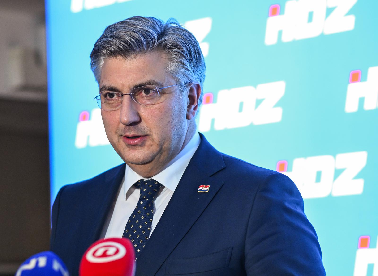 9.1.2024., Zagreb - Premijer Andrej Plenkovic dao je izjavu za medije nakon sireg Predsjednistva HDZ-a. Photo: Neva Zganec/PIXSELL