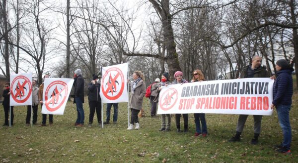 18.02.2023., Zagreb - Gradanska inicijativa Stop Spalionici Rebro organizirala je prosvjed protiv izgradnje spalionice. Photo: Lovro Domitrovic/PIXSELL