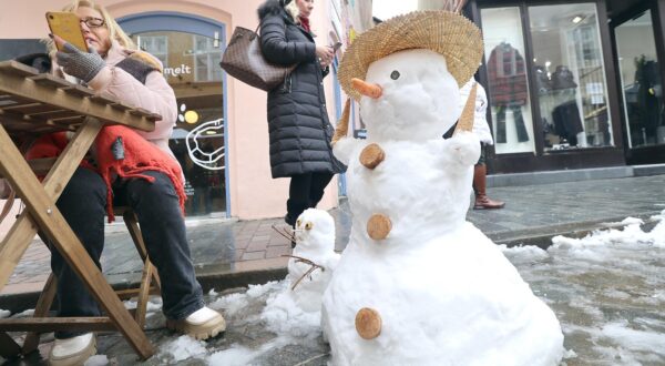 19.01.2024., Zagreb - S prvim ozbiljnijim snijegom ove zime, svoje vrijeme docekali su i snjegovici koji su "zauzeli" Radicevu.
 Photo: Patrik Macek/PIXSELL