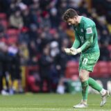 Charlton Athletic v Peterborough United Sky Bet League 1 Peterborough United goalkeeper Jed Steer celebrates after his sides first goal during the Sky Bet League 1 match between Charlton Athletic and Peterborough United at The Valley, London Copyright: xBenxPetersx FIL-19488-0135