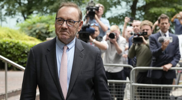 Actor Kevin Spacey leaves Southwark Crown Court in London, Wednesday, June 28, 2023. Spacey is going on trial on charges he sexually assaulted four men as long as two decades ago. The double-Oscar winner faces a dozen charges as his trial begins Wednesday at Southwark Crown Court. Spacey pleads not guilty to all charges .(AP Photo/Frank Augstein)