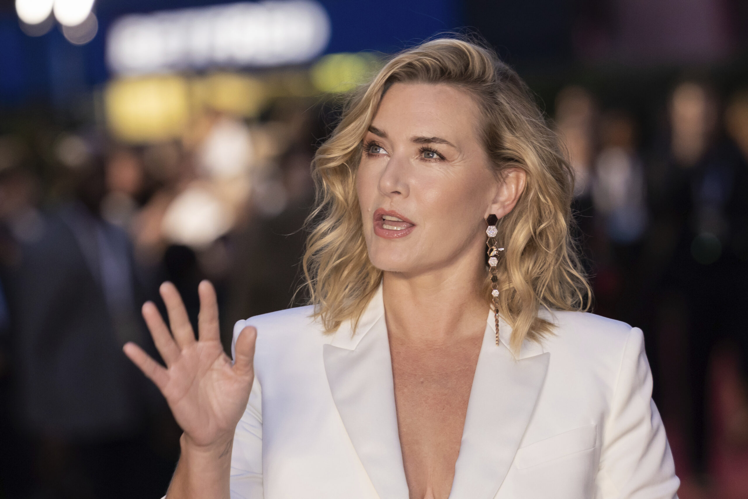 Kate Winslet poses for photographers upon arrival at the Vogue World event on Thursday, Sept. 14, 2023 in London. (Vianney Le Caer/Invision/AP)
