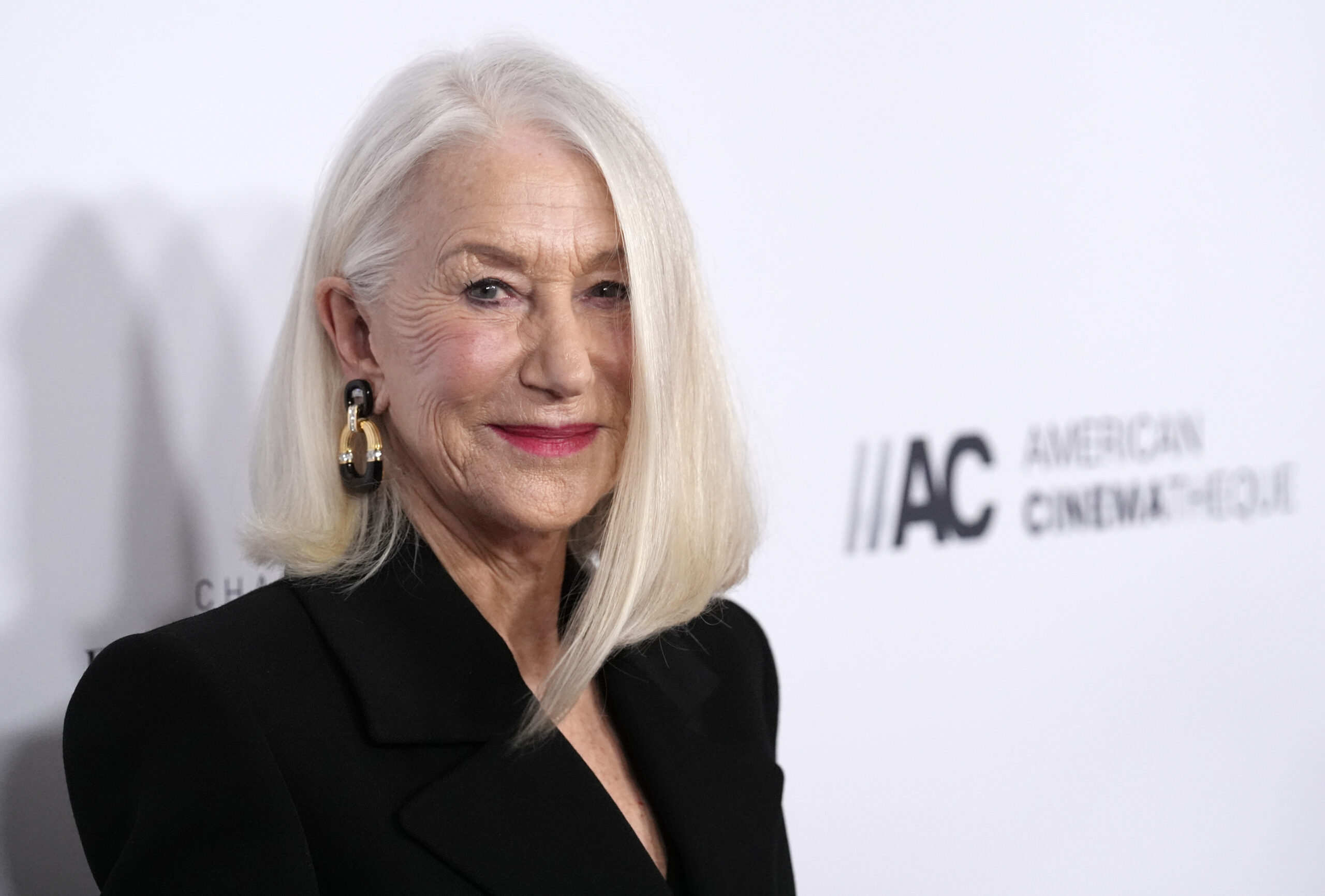 Dame Helen Mirren poses at the 37th Annual American Cinematheque Awards at the Beverly Hilton, Thursday, Feb. 15, 2024, in Beverly Hills, Calif. (AP Photo/Chris Pizzello)
