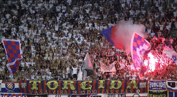 13.08.2023., Gradski stadion Poljud, Split - SuperSport HNL, 04. kolo, HNK Hajduk - NK Slaven Belupo. Torcida.  Photo: Zvonimir Barisin/PIXSELL