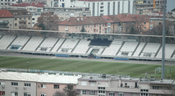 13.12.2021., Zagreb - Pogled na nogometni stadion u Kranjcevicevoj ulici sa 17 kata hotela Westin. Photo: Sanjin Strukic/PIXSELL