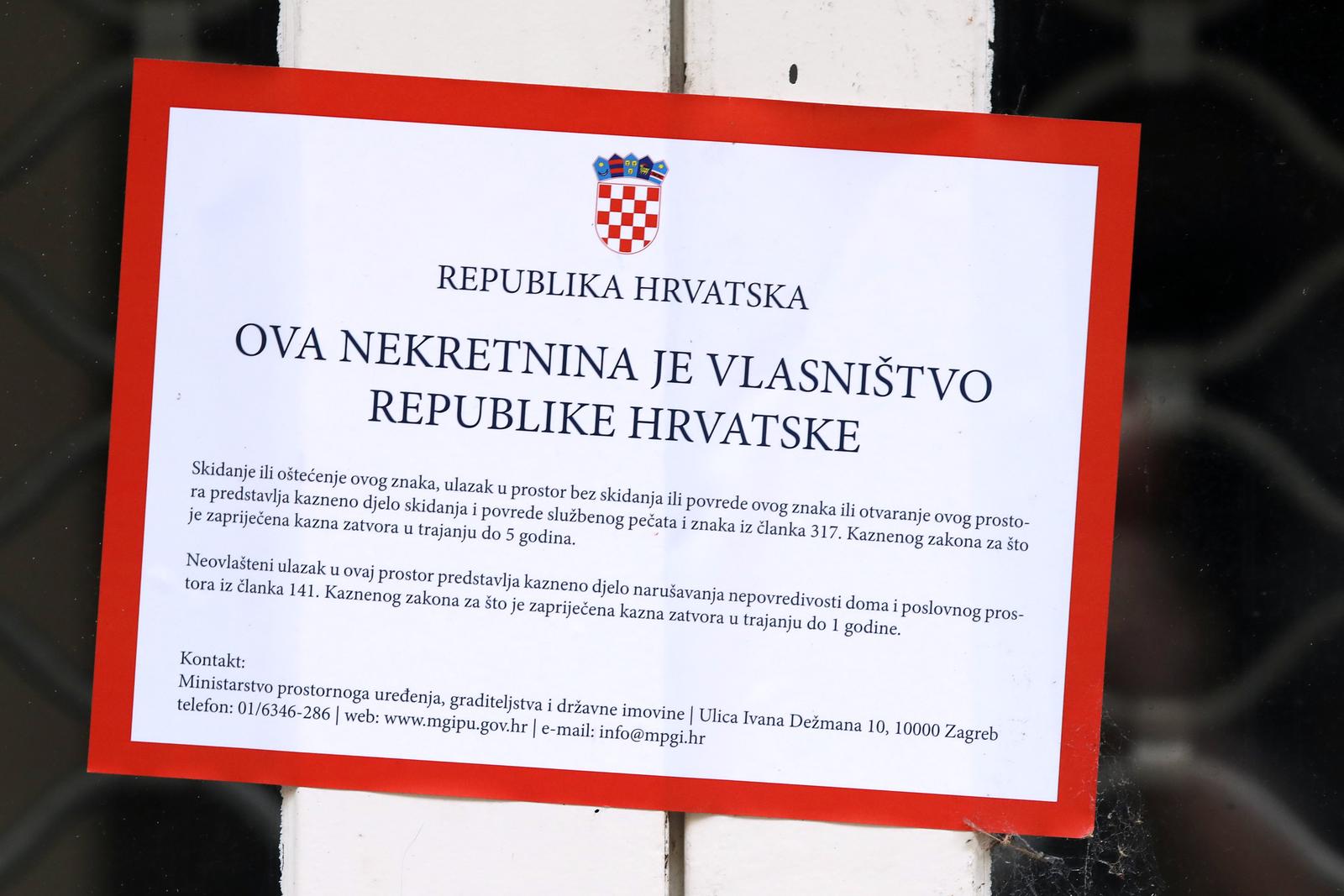07.07.2023., Zagreb - Zapecacena drzavna nekretnina, ilustracija.  Photo: Patrik Macek/PIXSELL
