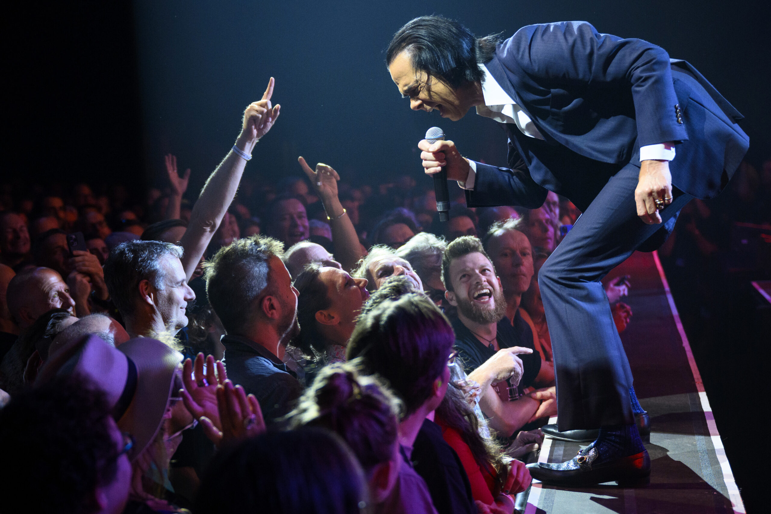 Australian singer-songwriter Nick Cave and The Bad Seeds perform on the Auditorium Stravinski stage during the 56th Montreux Jazz Festival (MJF), in Montreux, Switzerland, Saturday, July 2, 2022. The festival runs from 01 to 16 July and features 500 concerts. (Laurent Gillieron/Keystone via AP)
