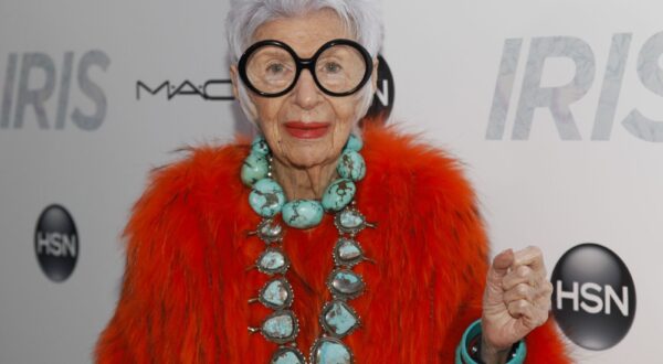 Iris Apfel attends the premiere of 