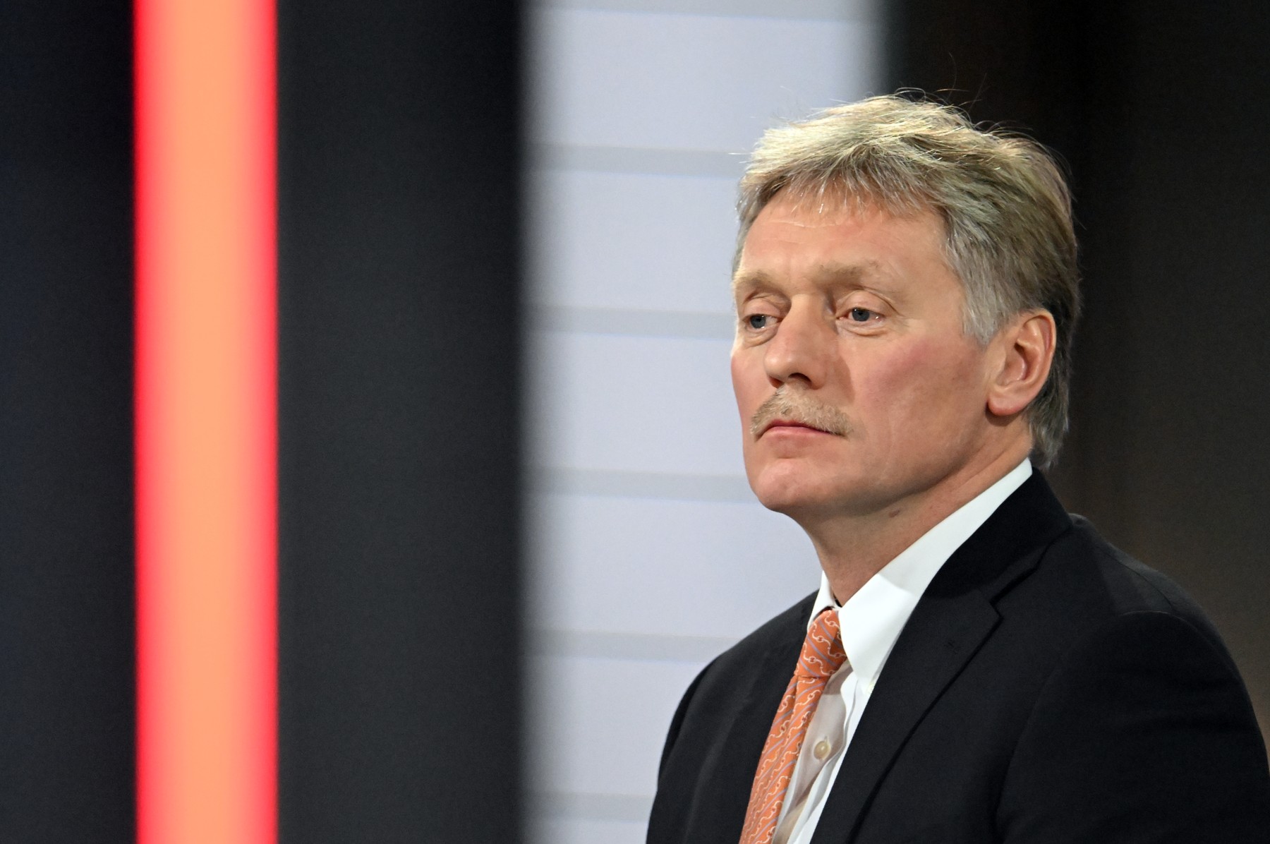 6728240 23.12.2021 Kremlin spokesman Dmitry Peskov attends the annual end-of-year news conference of Russian President Vladimir Putin at the Manezh Central Exhibition Hall, in Moscow, Russia.,Image: 649137950, License: Rights-managed, Restrictions: Editors' note: THIS IMAGE IS PROVIDED BY RUSSIAN STATE-OWNED AGENCY SPUTNIK., Model Release: no, Credit line: Sergey Guneev / Sputnik / Profimedia