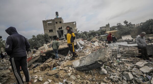 epa11229077 Palestinians search for missing people under the rubble of the destroyed house of the Al Hajj family following an Israeli air strike, in Al Nusairat refugee camp, southern Gaza Strip, 19 March 2024. According to the Palestinian Ministry of Health, more than 10 members of the same family were killed and six remain trapped under the rubble following an overnight Israeli air strike. More than 31,500 Palestinians and over 1,300 Israelis have been killed, according to the Palestinian Health Ministry and the Israel Defense Forces (IDF), since Hamas militants launched an attack against Israel from the Gaza Strip on 07 October 2023, and the Israeli operations in Gaza and the West Bank which followed it.  EPA/MOHAMMED SABER