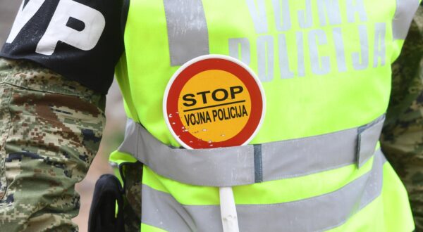 13.05.2023., Sibenik - Oznake Vojne policije Republike Hrvatske.
 Photo: Hrvoje Jelavic/PIXSELL