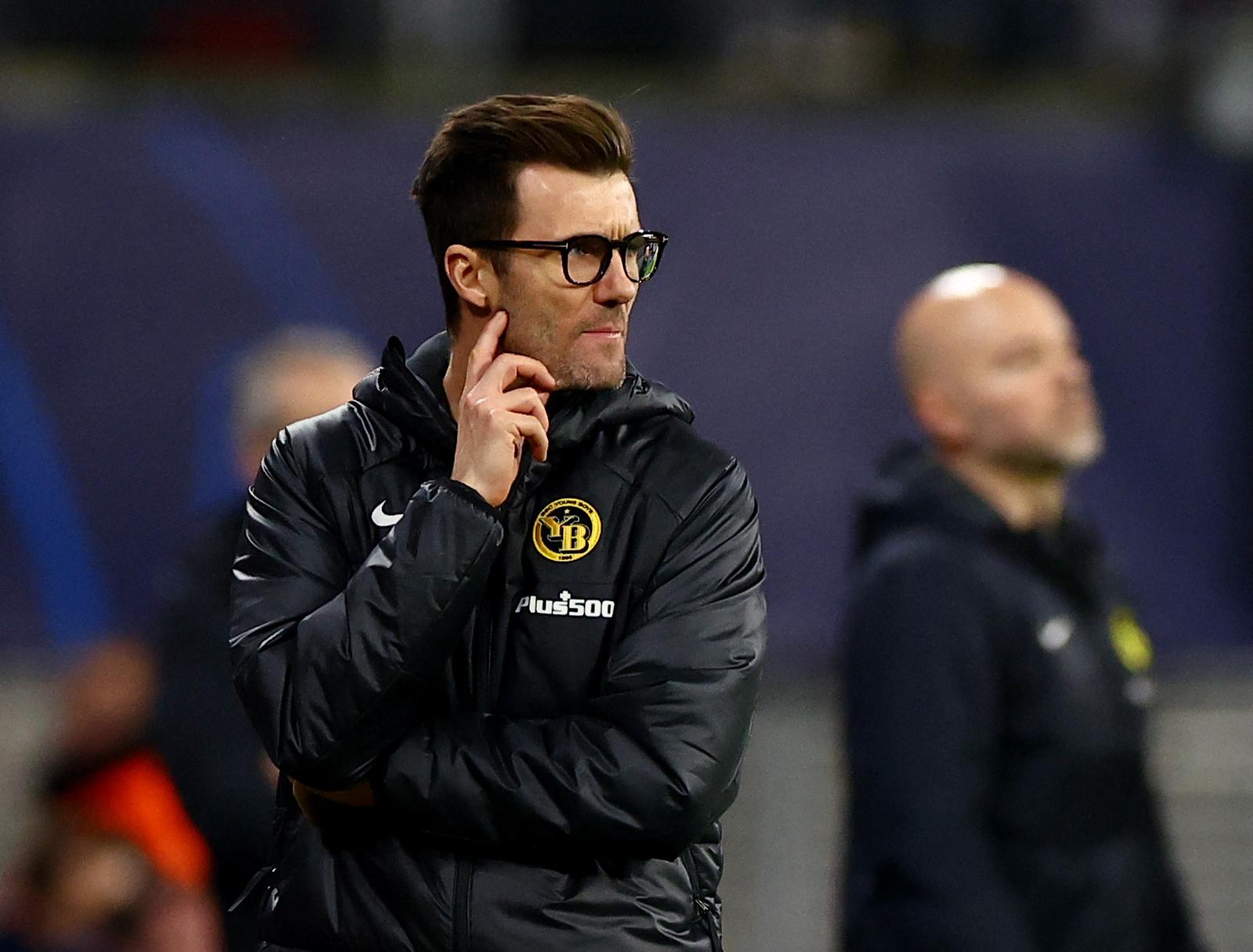 Soccer Football - Champions League - Group G - RB Leipzig v BSC Young Boys - Red Bull Arena, Leipzig, Germany - December 13, 2023 BSC Young Boys coach Raphael Wicky reacts REUTERS/Lisi Niesner Photo: LISI NIESNER/REUTERS
