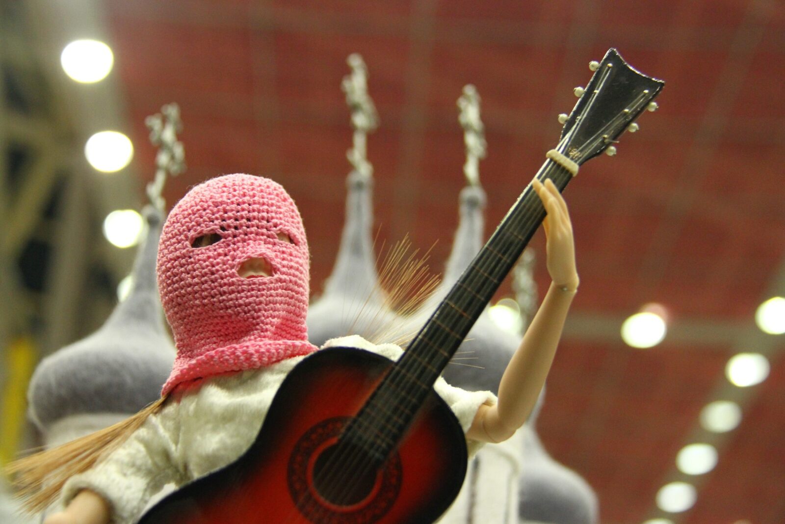 MOSCOW, RUSSIA. OCTOBER 5, 2012. A Pussy Riot girl with a guitar doll by musician Andrey Makarevich displayed at the 8th International Doll Salon.,Image: 143228071, License: Rights-managed, Restrictions: , Model Release: no, Credit line: Novoderezhkin Anton / TASS / Profimedia