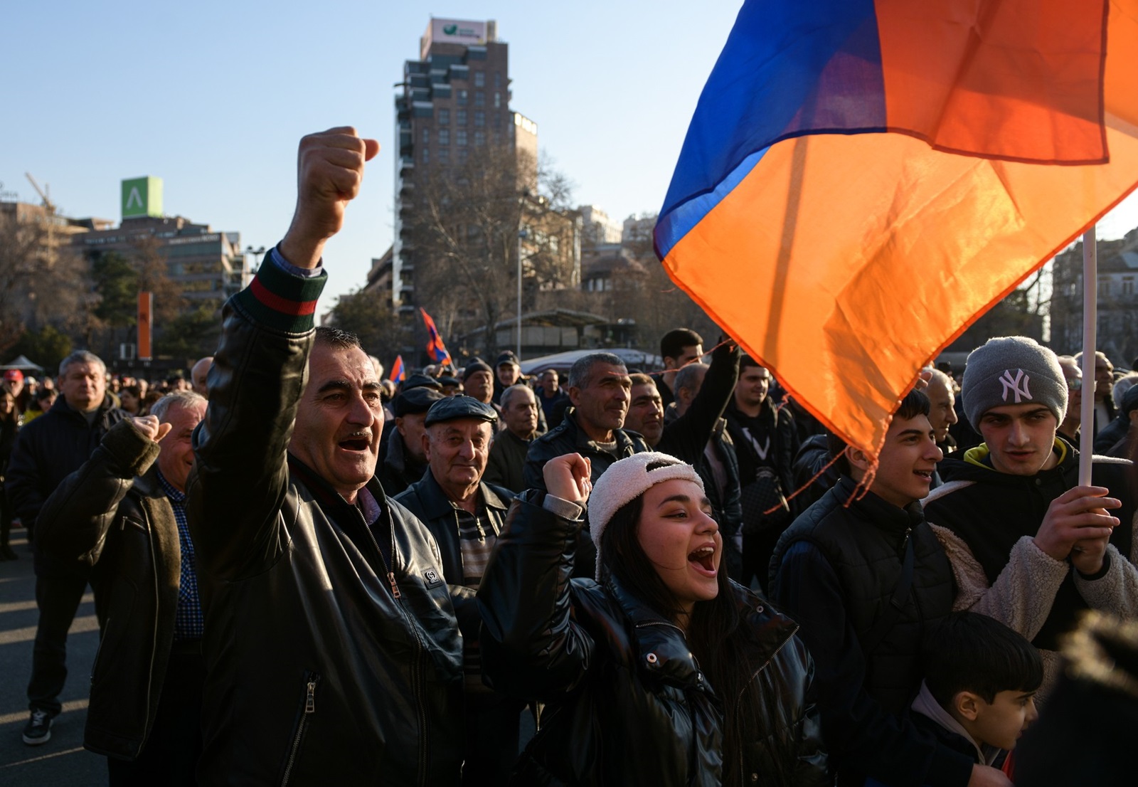 ARMENIA, YEREVAN - FEBRUARY 29, 2024: People take part in a protest in central Yerevan, demanding the resignation of Armenian Prime Minister Nikol Pashinyan. Alexander Patrin/TASS,Image: 852220368, License: Rights-managed, Restrictions: , Model Release: no, Credit line: Alexander Patrin / TASS / Profimedia