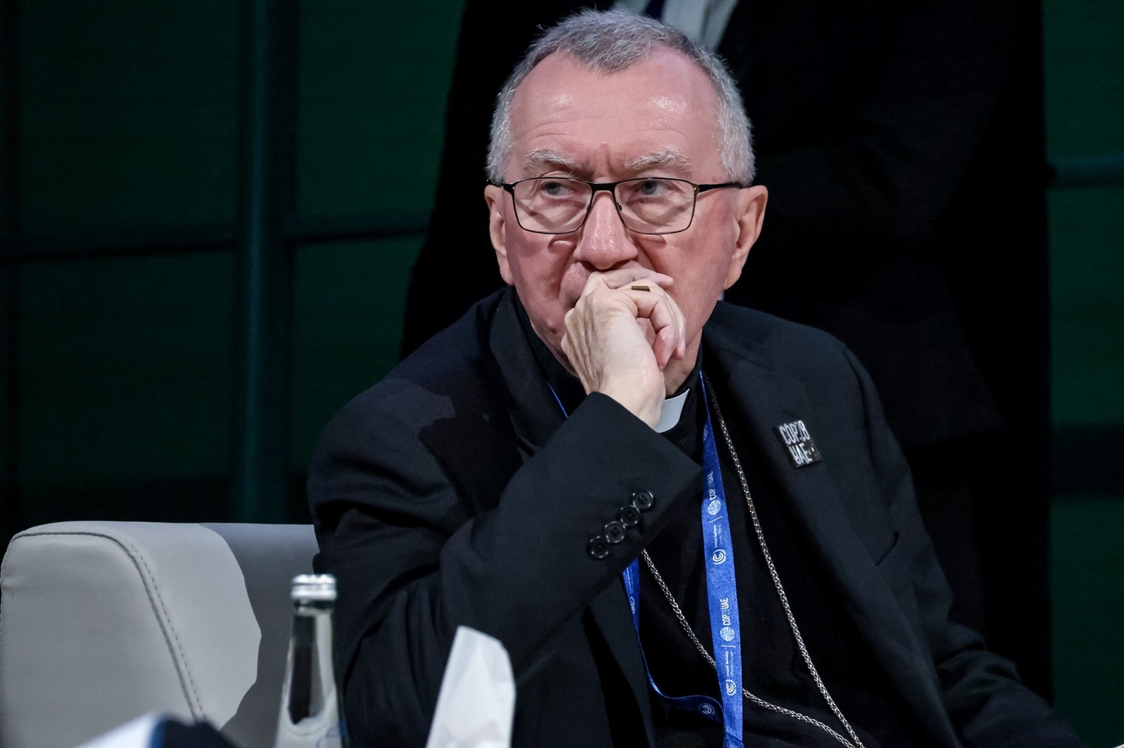 December 2, 2023, Dubai, Dubai, United Arab Emirates: Cardinal Pietro Parolin, Secretary of State of the Holy See, attends the First Part of the High-Level Segment for Heads of States and Governments during the COP28, UN Climate Change Conference, held by UNFCCC in Dubai Exhibition Center, United Arab Emirates on December 2, 2023. COP28, running from November 29 to December 12 focuses on how particular nations managed realization of its climate goals. The Conference in Dubai focuses also on the most vulnerable communities and Loss and Damage Fund.,Image: 826199397, License: Rights-managed, Restrictions: * France Rights OUT *, Model Release: no, Credit line: Dominika Zarzycka / Zuma Press / Profimedia