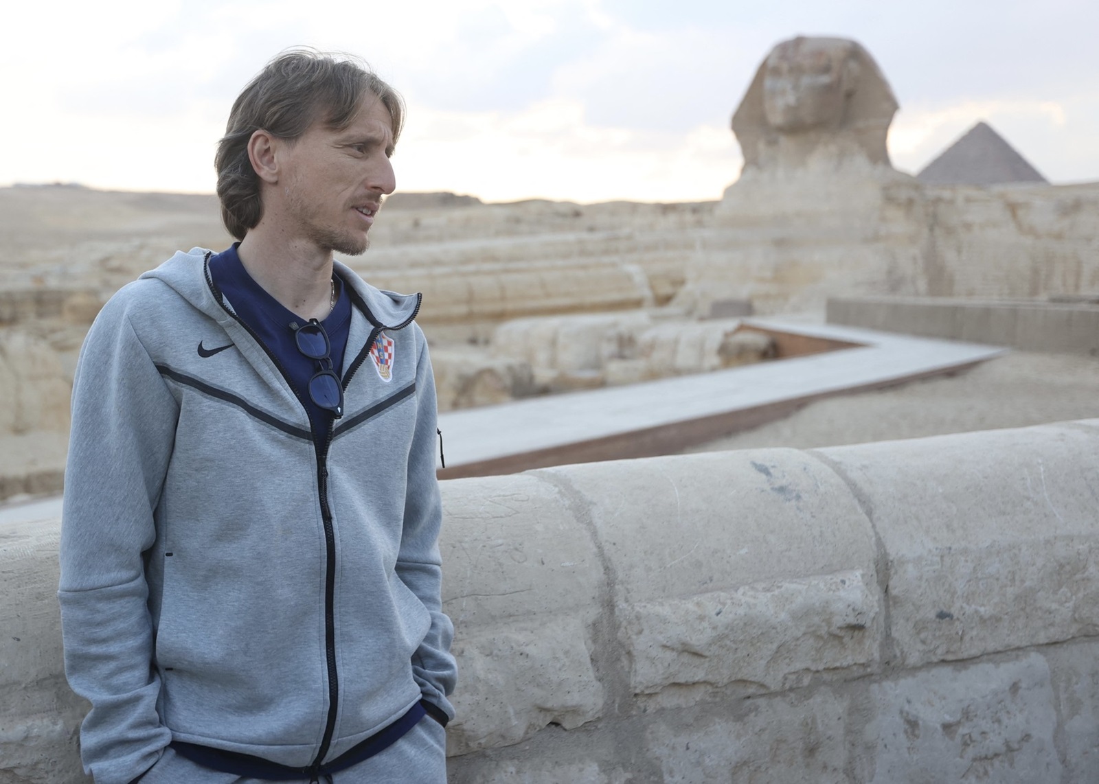 GIZA, EGYPT - MARCH 24: Luka Modric poses for a photo as the Croatian National Team pays a visit to the Pyramids ahead of a friendly match against Egypt's National Team on March 24, 2024 in Giza, Egypt. Fareed Kotb / Anadolu,Image: 859518033, License: Rights-managed, Restrictions: , Model Release: no, Credit line: AA/ABACA / Abaca Press / Profimedia