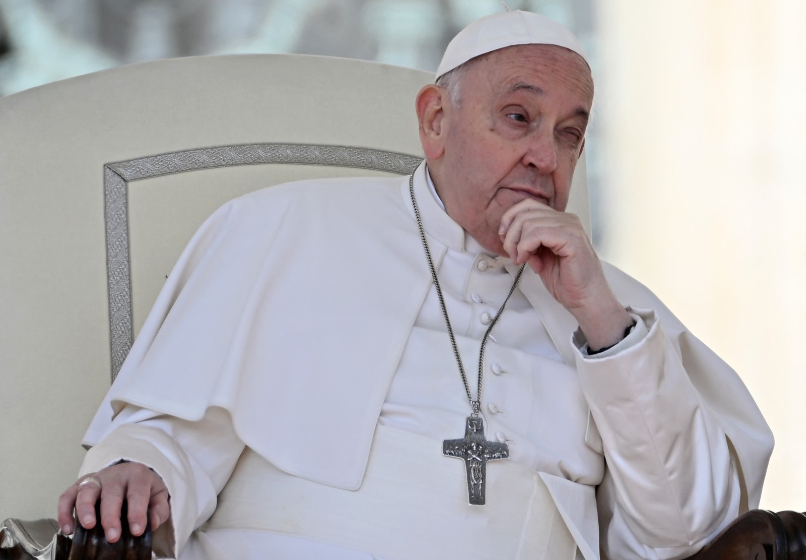 Pope Francis presides the weekly general audience on March 20, 2024 at St Peter's square in The Vatican.,Image: 858186974, License: Rights-managed, Restrictions: , Model Release: no, Credit line: Filippo MONTEFORTE / AFP / Profimedia