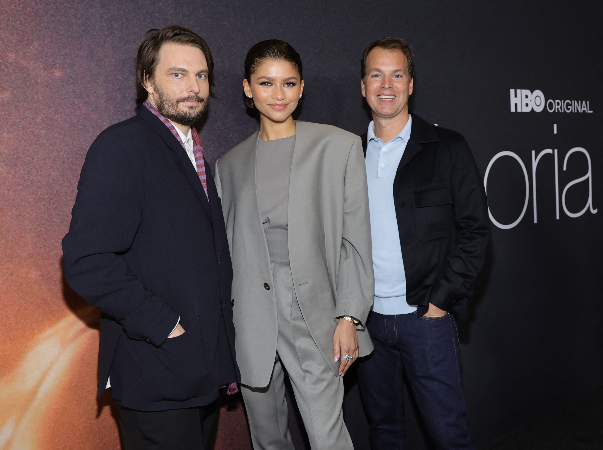 LOS ANGELES, CALIFORNIA - APRIL 20: (L-R) Sam Levinson, Zendaya and Casey Bloys, Chief Content Officer, HBO & HBO Max, attend the HBO Max FYC event for "Euphoria" at Academy Museum of Motion Pictures on April 20, 2022 in Los Angeles, California.   Amy Sussman,Image: 684748720, License: Rights-managed, Restrictions: , Model Release: no, Credit line: Amy Sussman / Getty images / Profimedia