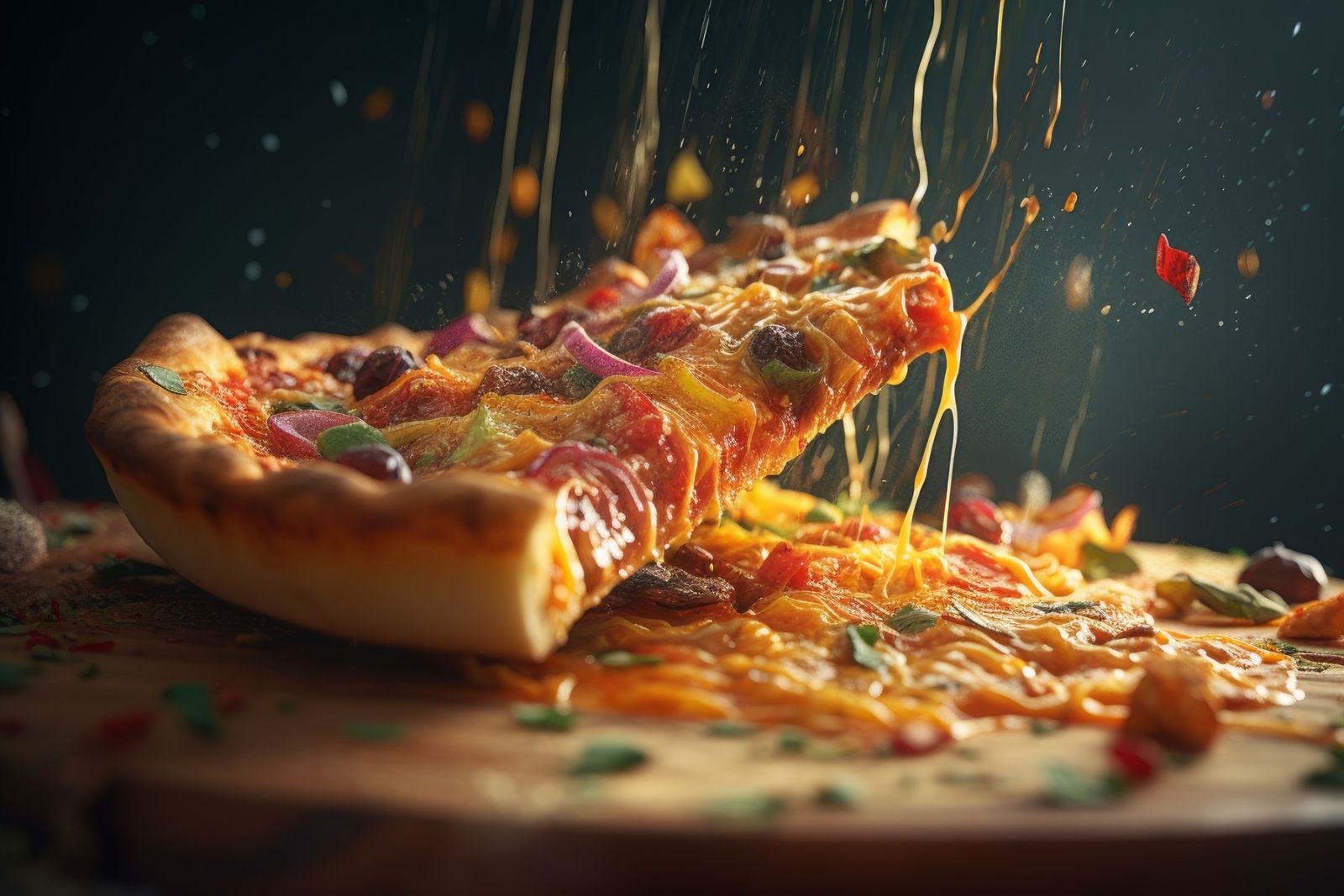 Delicious pizza. Italy hot cheese. Generate Ai,Image: 835894707, License: Royalty-free, Restrictions: , Model Release: no, Credit line: Ivan Ryabokon / Panthermedia / Profimedia