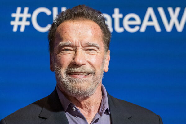 US-Austrian actor and former Governor of California Arnold Schwarzenegger poses during the event 