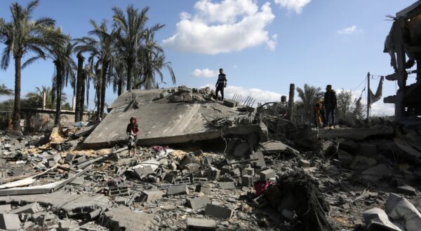 DEIR AL-BALAH, GAZA - MARCH 10: Palestinians inspect the damage of demolished building, belonged to Palestinian Musa family, following the Israeli attacks in Deir al-Balah, Gaza on March 10, 2024. It was reported that there were dead and wounded as a result of the attack. Ashraf Amra / Anadolu,Image: 855542493, License: Rights-managed, Restrictions: , Model Release: no, Credit line: AA/ABACA / Abaca Press / Profimedia