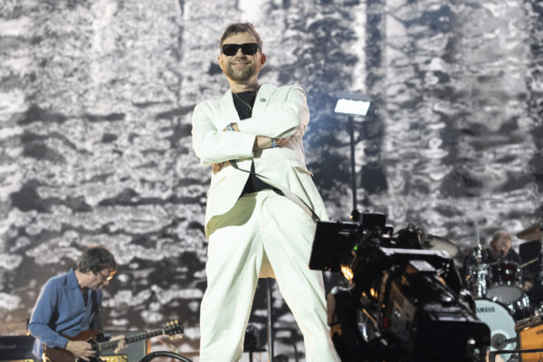 Damon Albarn of Blur performs during the the first weekend of the Coachella Valley Music and Arts Festival at the Empire Polo Club on Saturday, April 13, 2024, in Indio, Calif. (Photo by Amy Harris/Invision/AP)