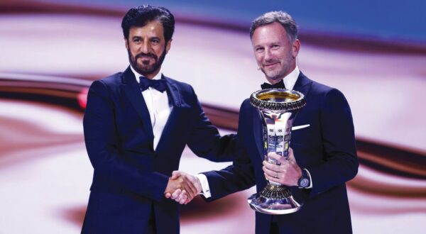 HORNER Christian, Red Bull Racing, FIA Formula One World Championship, WM, Weltmeisterschaft - Champion, BEN SULAYEM Mohamed, FIA President, portrait during the 2023 FIA Prize Giving Ceremony in Baky on December 8, 2023 at Baku Convention Center in Baku, Azerbaijan - FIA PRIZE GIVING 2023 - BAKU DPPI/Panoramic PUBLICATIONxNOTxINxFRAxBEL 07223053__UDE0724