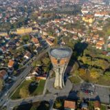 29.10.2021., Vukovar - Novootvoreni vodotoranj simbol ratnog Vukovara i pogled na grad Vukovar iz zraka  Photo: Davor Javorovic/PIXSELL