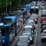16.04.2024., Zagreb - Velika prometna guzva i zastoj tramvajskog prometa u zagrebackoj Savskoj ulici.
 Photo: Davor Puklavec/PIXSELL