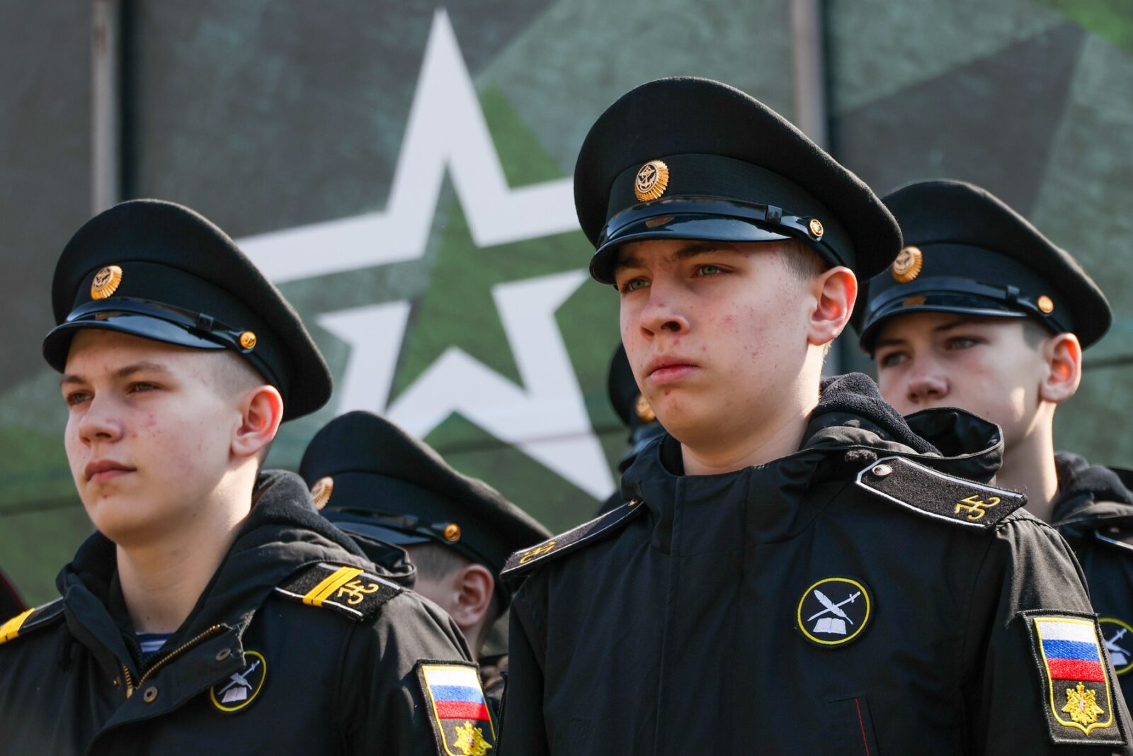 RUSSIA, VLADIVOSTOK - APRIL 1, 2024: Nakhimov Naval School cadets attend a rally marking the arrival of the Sila V Pravde [Strength is the Truth] themed train launched by the Russian Defence Ministry at Vladivostok’s railway station as part of a nationwide military and patriotic campaign.  Yuri Smityuk/TASS,Image: 861494437, License: Rights-managed, Restrictions: FOR EDITORIAL USE ONLY, Model Release: no, Credit line: Yuri Smityuk / TASS / Profimedia