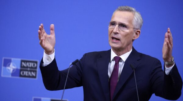 NATO Secretary General Jens Stoltenberg speaks during a press conference at the NATO Headquarters in Brussels on April 4, 2024.,Image: 862381518, License: Rights-managed, Restrictions: , Model Release: no, Credit line: Johanna Geron / AFP / Profimedia