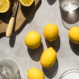 Lemons in hard light, with sugar, water and sliced lemons surrounding.,Image: 795593380, License: Royalty-free, Restrictions: , Model Release: no, Credit line: Jo Bryant / The Picture Pantry / Profimedia